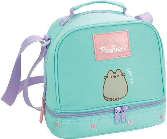Back Me Up Pusheen the Cat Kids' Insulated Snack Bag Light Blue 21x13x21cm
