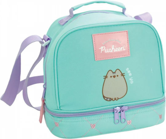 Back Me Up Pusheen the Cat Училищен термо плик за храна Светлосин 21x13x21cm