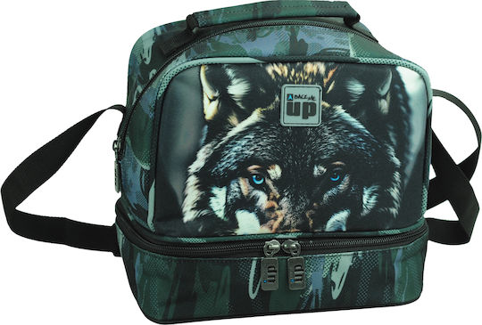 Back Me Up Blue Eye Wolf Husă Izotermică Școlară Pentru Prânz Albastră