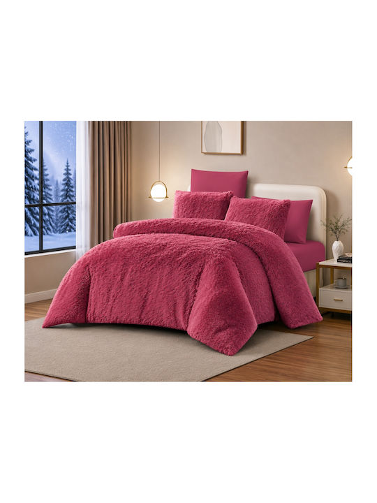 Alpha-Market Sherpa Comforter Set Super King 240x220cm 300 300 GSM