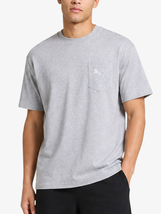 Sportliches Herrenbluse Kurzarm T-Shirt Mittelgrau