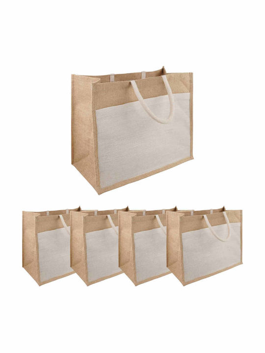 vidaXL Cotton Shopping Bag in White Colour