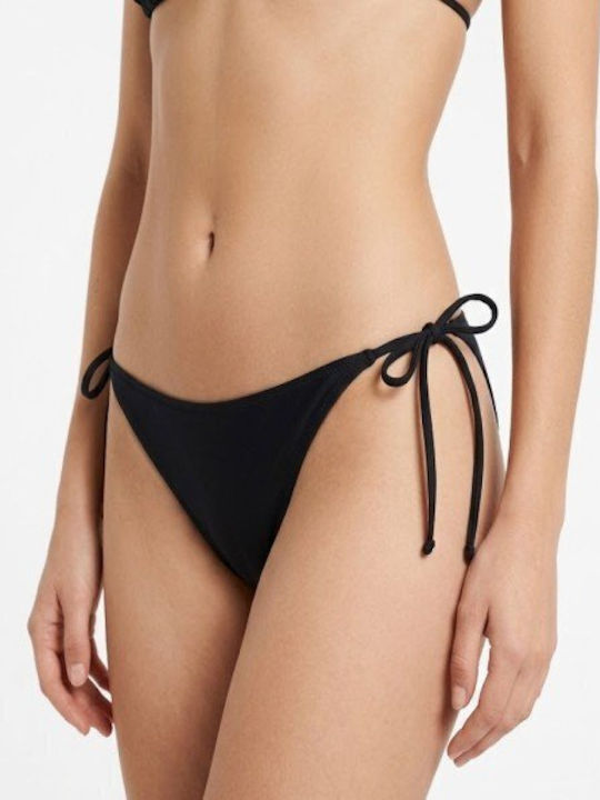 Bikini Slip with Laces Black Black