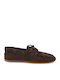 Leather Women's Loafers In Brown Color