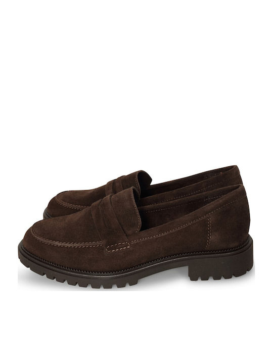 Δερμάτινα Γυναικεία Loafers σε Καφέ Χρώμα