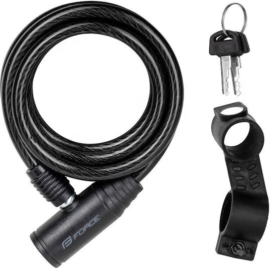 Force Prim Lacăt pentru bicicletă spirală 120cm X 8mm Negru 4916004