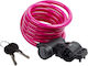 M-wave Κλειδαρια Ποδηλατου Cable Lock 10x1800mm Ροζ