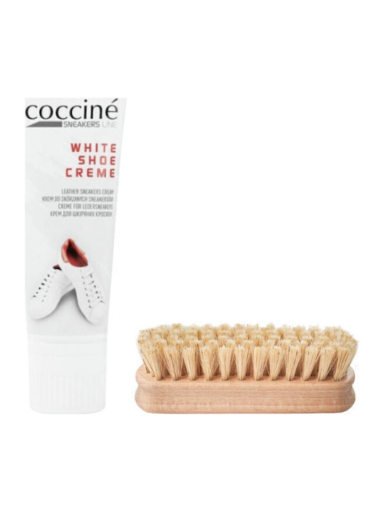 Σετ Περιποίησης Υποδημάτων Λευκή Κρέμα Cocciné 75 Ml & Βούρτσα Γυαλίσματος Zes-56