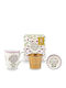 PiP Studio Lily&lotus Set Cesti de Ceai din Porțelan Albe 3 Bucăți