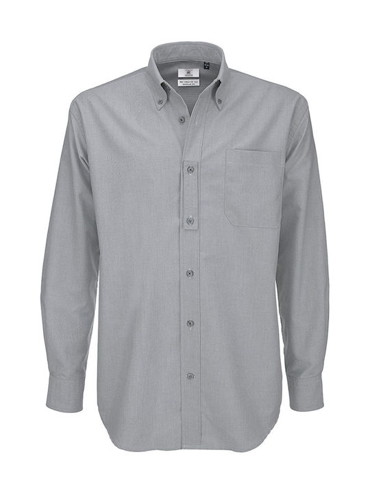 Ανδρικό Μακρυμάνικο Πουκάμισο B & C Oxford Lsl Silver Moon