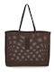 Net Schultertasche Leder Damen Tasche Schulter Wildleder Braun