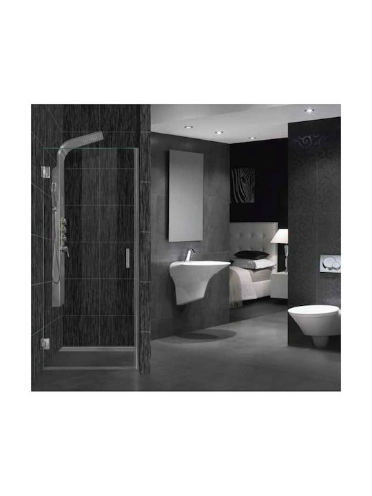 Aquarelle Shower Screen with Sliding Door 50-52x190cm Clear Glass Chrome