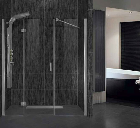 Aquarelle Divider De Duș Cu Ușă Glisantă 180-185x190cm Sticlă Transparentă Chrome Aquarelle Divider De Duș Cu Ușă Glisantă 180-185x190cm Sticlă Transparentă Chrome
