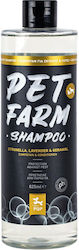 Pqp Pet Farm Σαμπουάν & Conditioner Citronella Lavender & Geraniol Oils Προστασία Παράσιτα Σκύλους & Γάτες 625ml