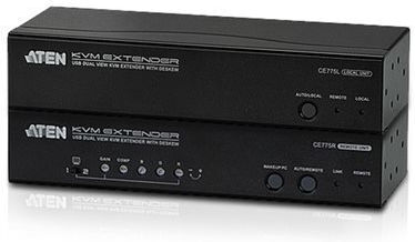Aten Kvm Extender Usb Vga Dual View W Audio Rs-232 300m Ce775-at-g