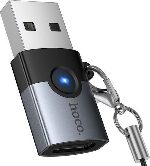 Hoco UA46B USB-A Männlich Zu USB-C Weiblich Konverter Grau