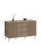 Sideboard Faestro Holz mit Schubladen Naturholz 140x40x85cm