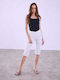 Celestino Damen Capri Hose Poua Slim Fit Ecru