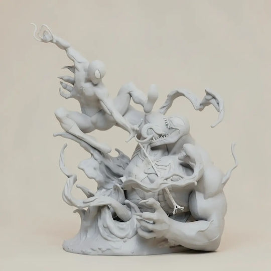 Άβαφη 3d Φιγούρα Spiderman Battle Venom 350mm Βάψιμο Diy Δώρο Χρώματα 15,2 Cm 1:12