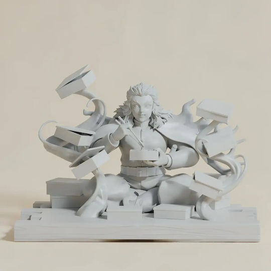 Figurină 3D Nevopsită Kyojuro Rengoku Model 3D Luând Cina Din Demon Slayer Vopsire Diy Cadou Culori 20 Cm 1:8
