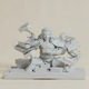 Unpainted 3D Figure Kyojuro Rengoku 3D Model Having Dinner From Demon Slayer Painting DIY Gift Colors 15.2 Cm 1:12