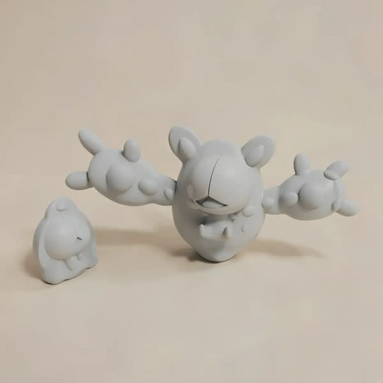 Unpainted 3D Pokemon Collection Figure Solosis Reuniclus Painting DIY Gift Colors 20 Cm 1:8