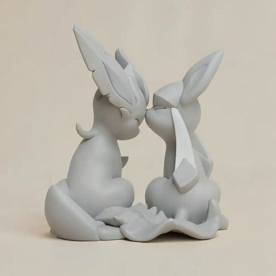 Unpainted 3D Figure Basic Pokemon Collection Glaceon Leafeon Painting Diy Gift Colors 30 Cm 1:6