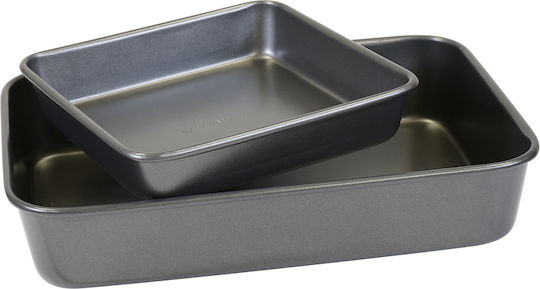 Kitchen Craft Ταψί από Ανοξείδωτο Ατσάλι με Αντικολλητική Επίστρωση 23x23cm 2τμχ
