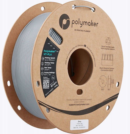 Polymaker Filament pentru imprimante 3D 1.75mm Gri 1kg