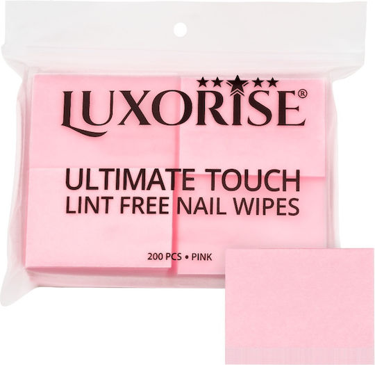 Ultimate Touch Luxorise Кърпички За Нокти Двойен Слой 200 Бройки Розови