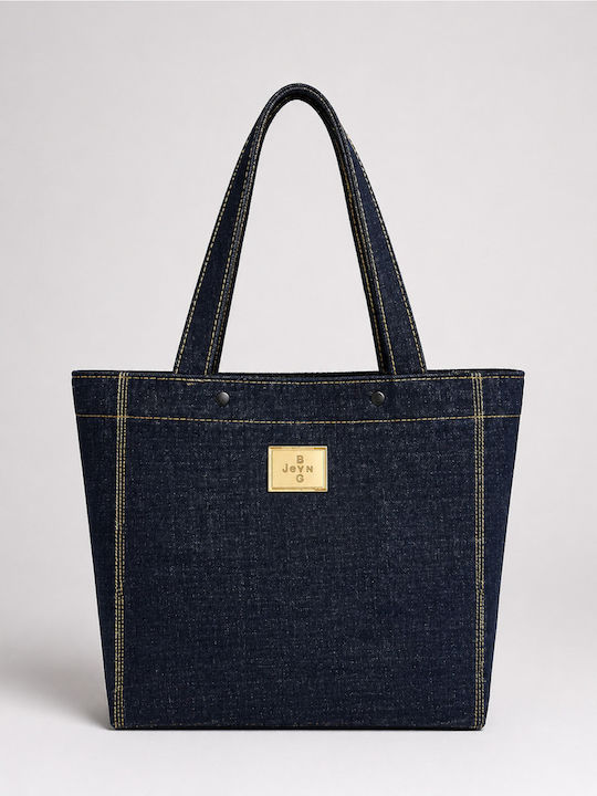 Fabric Women's Shoulder Bag Navy Blue