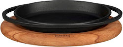 Oval Gusseisen Handelsbedienbretter 21 X 14 Cm Holzständer Marke Lava