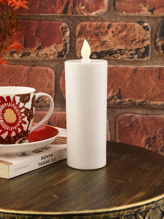 SteweHome Plastic Candle Holder In White Colour 15x15cm