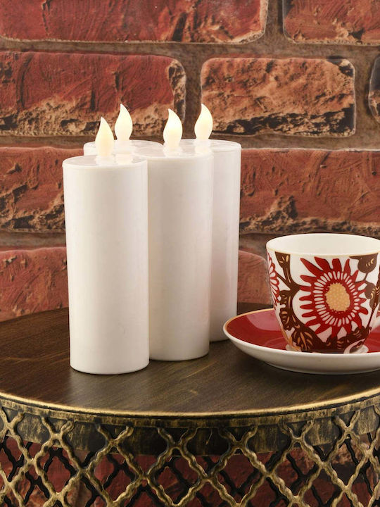 SteweHome Set Of Candle Holders In White Colour 15x15cm 5 Pieces