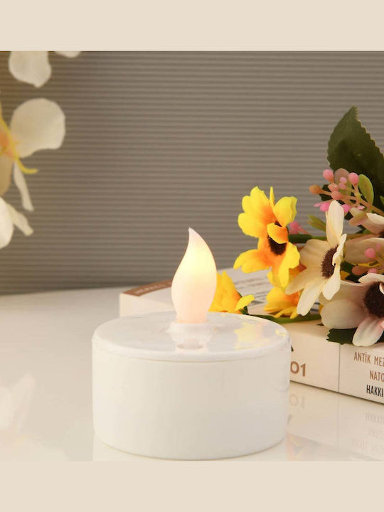 SteweHome Candle Holder Suitable for Tealights Plastic in White Colour 3x3cm