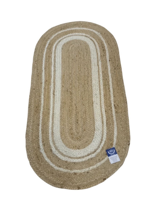 Natural Home Rectangular Jute Rug White 120x180cm