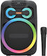 Karaoke Lautsprecher mit Kabellosem Mikrofon und Lichteffekten QS-12203 260370 Schwarz