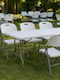Plastic Catering Outdoor Foldable Table with Metal Frame White 183x75x74cm