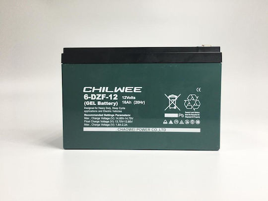 12V 12Ah VRLA Deep Cycle Gel Battery DZF Series Chilwee 6-DZF-12 Fără întreținere Poate fi utilizată în numeroase aplicații Moped Scutere electrice Vehicule electrice mici pentru copii Iluminat de urgență Jucării electrice Appl