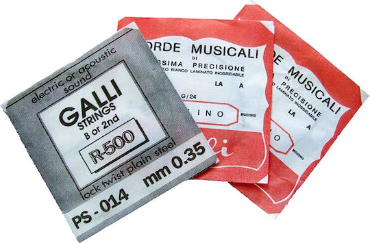 Galli Μονές Χορδές Chrome 3τμχ 14"