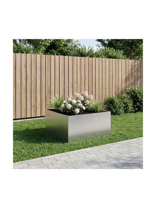 vidaXL Metallischer Silberfarbener Blumentopf 6...