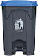 Ready Plastic Waste Bin with Pedal 68lt Blue