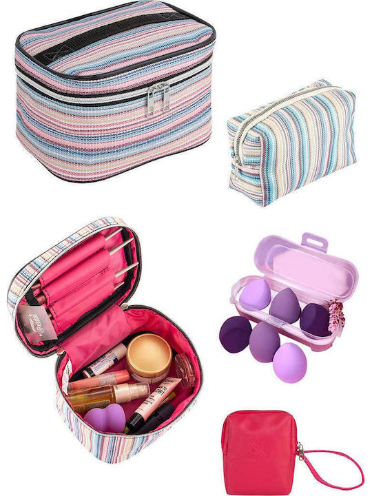 Enpapa Multifunctional Set of 3 Makeup Bags Set of Multicolour Sponges
