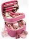 Enpapa Double Layer Large Travel Makeup Bag Functional Cosmetic Organizer Leopard Print Enp-016078-v2381