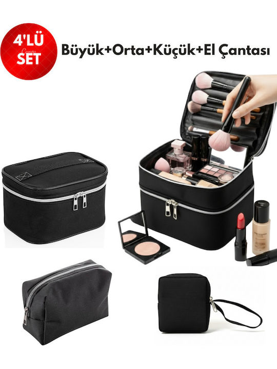 Enpapa Double Layer Large Travel Makeup Bag Functional Cosmetic Organizer Leopard Print Enp-016078-v2388