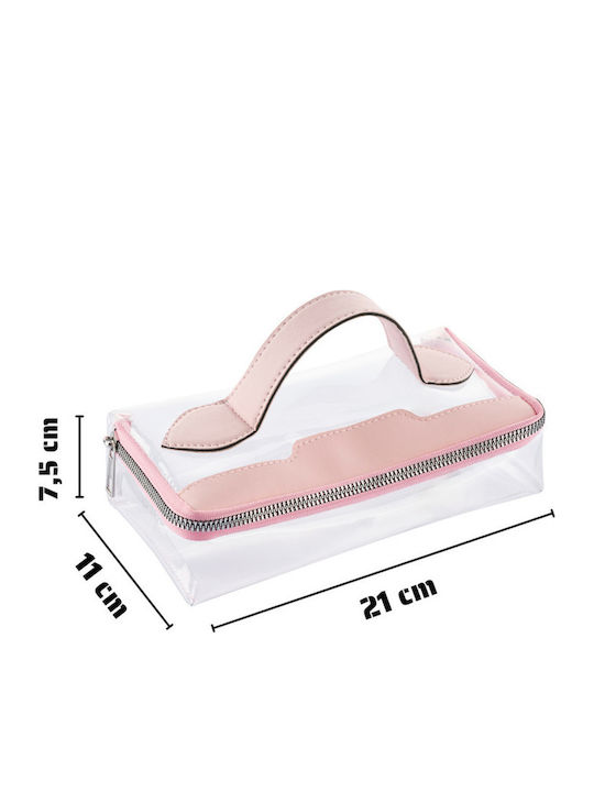 Enpapa Double Layer Transparent Makeup Jewelry Organization Bag Jute Transparent PVC Waterproof Travel Type