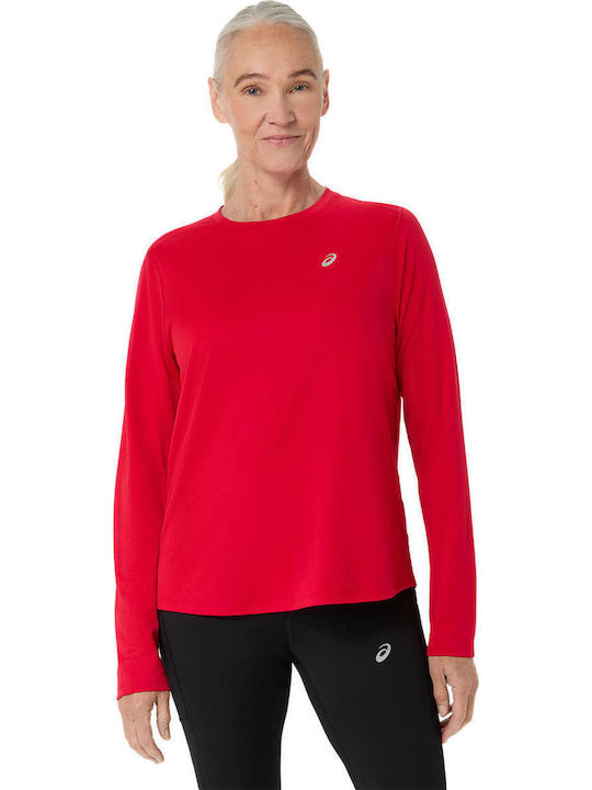ASICS Core Ls Дамска Блуза Дълъг Ръкав Червена