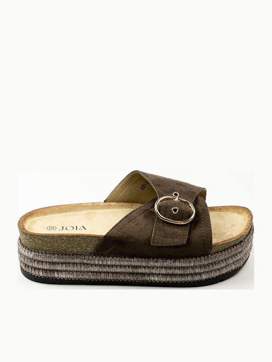 Damen Flatforms Braune Sandalen