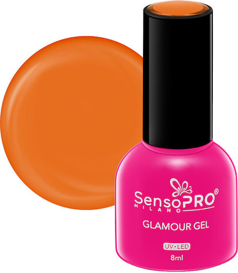 SensoPro Glamour Ojă Pentru Unghii Cu Gel Ravishing Coral #51 Ochi De Pisică 8ml