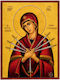 Wooden Icon Our Lady of the Seven Swords 20cm 5ek01